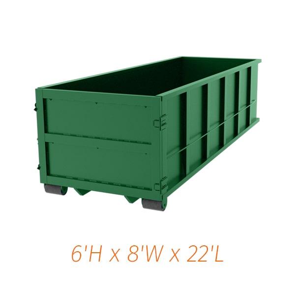 a thirty-yard dumpster is a large container that can hold up to 30 cubic yards of waste and debris